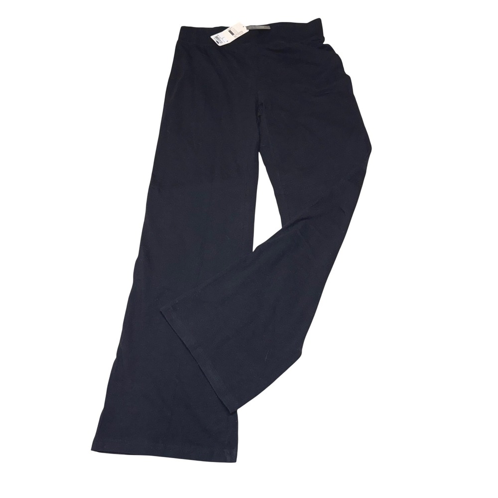 NWT Hue Studio Womens Black Cotton‎ Flare Leggings Wide Leg Pants Large